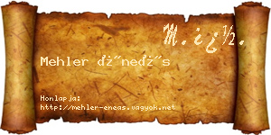 Mehler Éneás névjegykártya